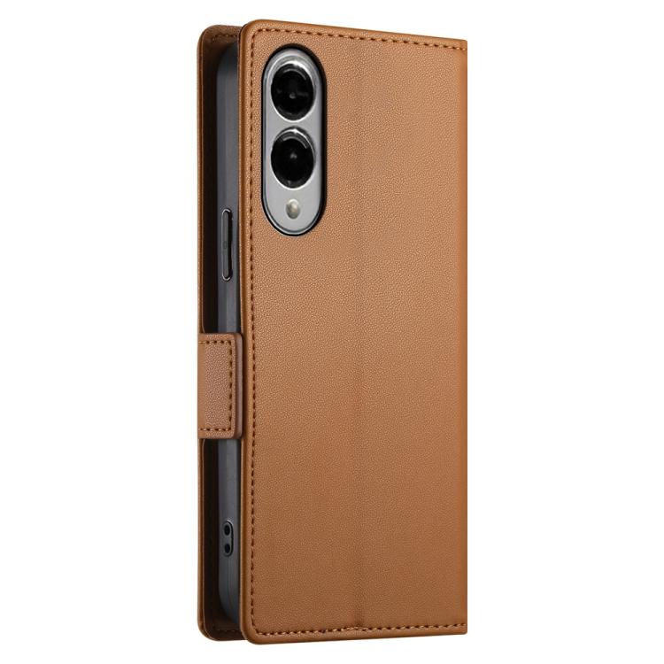 For Samsung Galaxy S25 Edge 5G Side Buckle Magnetic Frosted Leather Phone Case