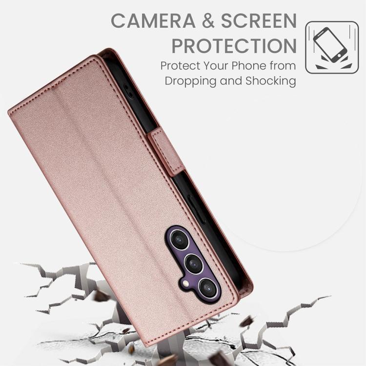 For Samsung Galaxy S25 FE 5G Side Buckle Magnetic Frosted Leather Phone Case