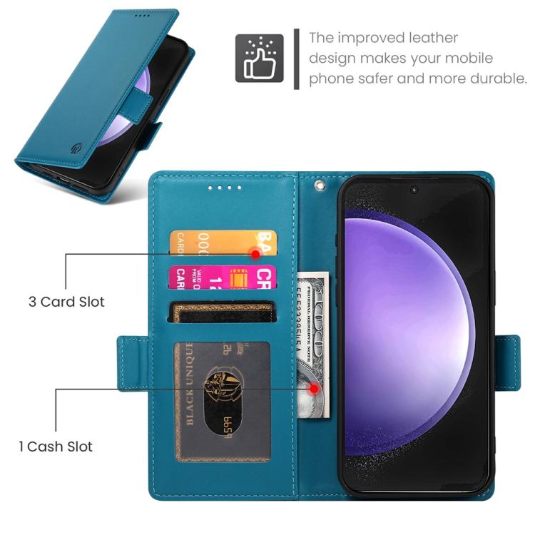 For Samsung Galaxy S25 FE 5G Side Buckle Magnetic Frosted Leather Phone Case