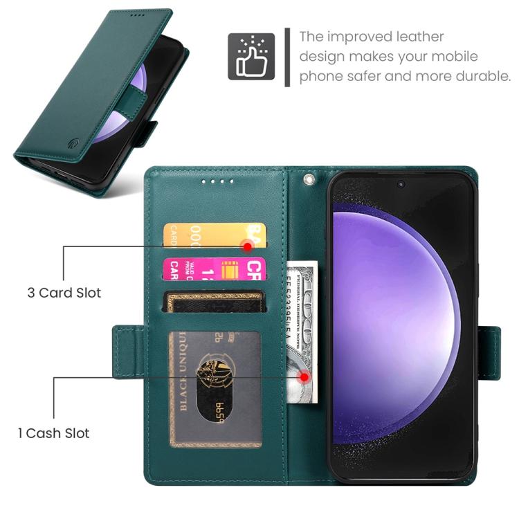 For Samsung Galaxy S25 FE 5G Side Buckle Magnetic Frosted Leather Phone Case