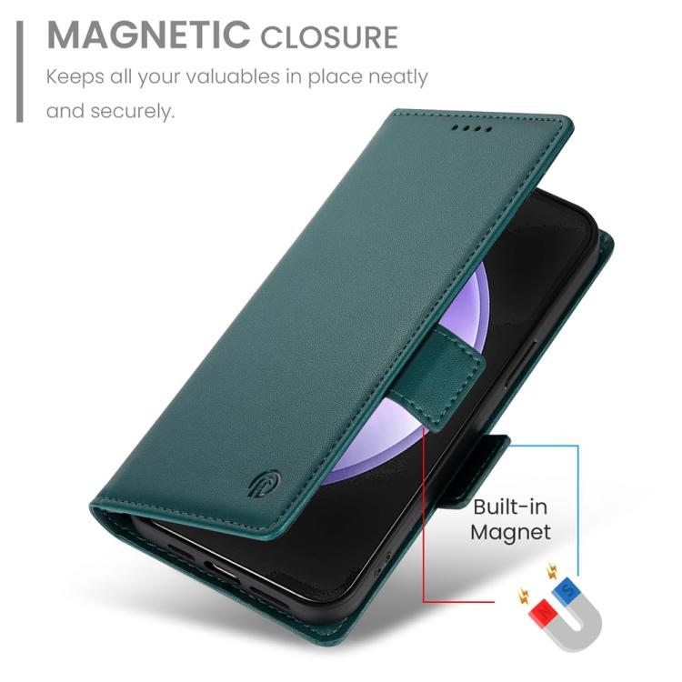 For Samsung Galaxy S25 FE 5G Side Buckle Magnetic Frosted Leather Phone Case