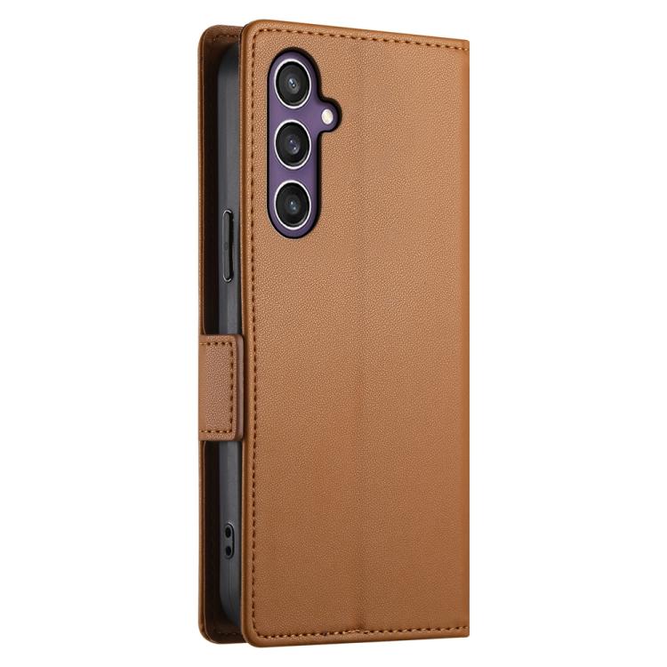 For Samsung Galaxy S25 FE 5G Side Buckle Magnetic Frosted Leather Phone Case