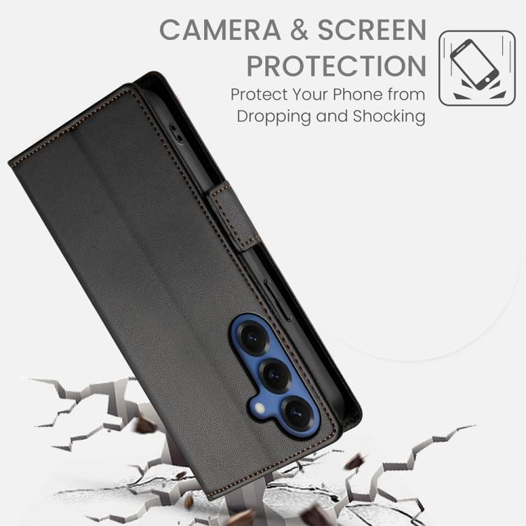For Samsung Galaxy S26+ 5G Side Buckle Magnetic Frosted Leather Phone Case