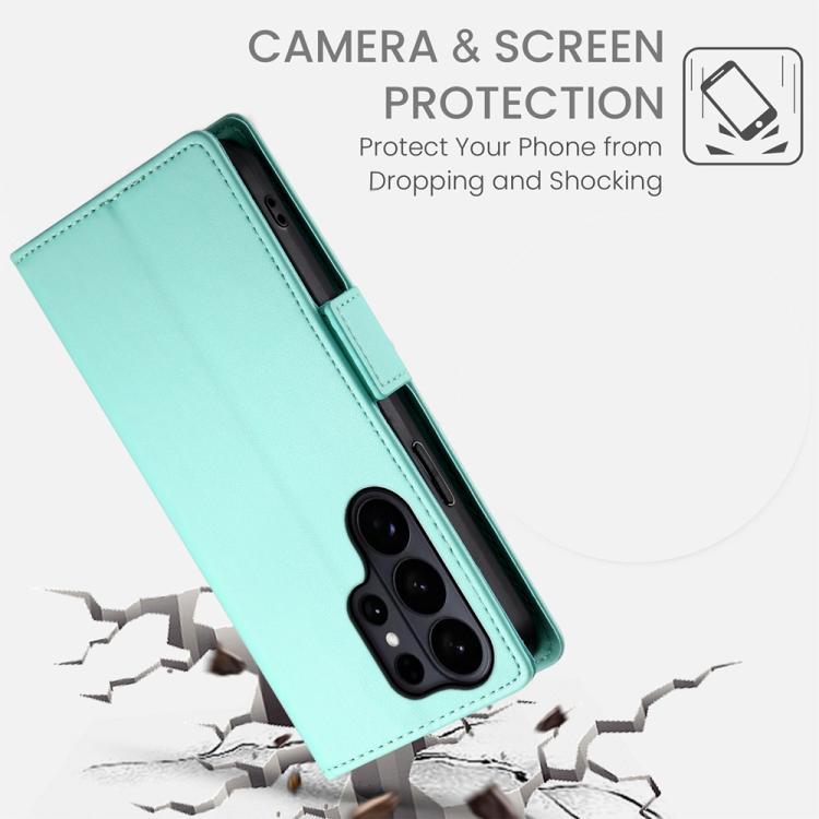 For Samsung Galaxy S26 Ultra 5G Side Buckle Magnetic Frosted Leather Phone Case