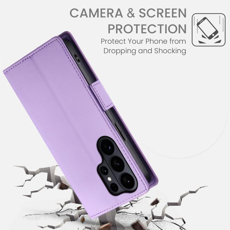 For Samsung Galaxy S26 Ultra 5G Side Buckle Magnetic Frosted Leather Phone Case