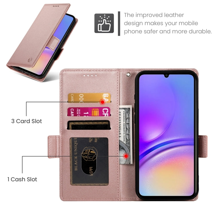 For Samsung Galaxy A05 Side Buckle Magnetic Frosted Leather Phone Case