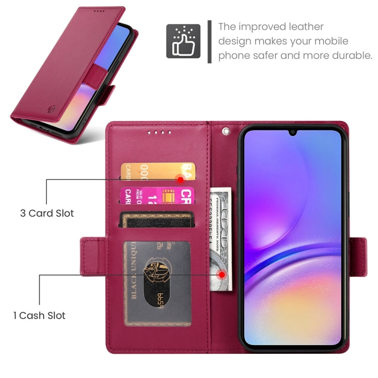 For Samsung Galaxy A05 Side Buckle Magnetic Frosted Leather Phone Case