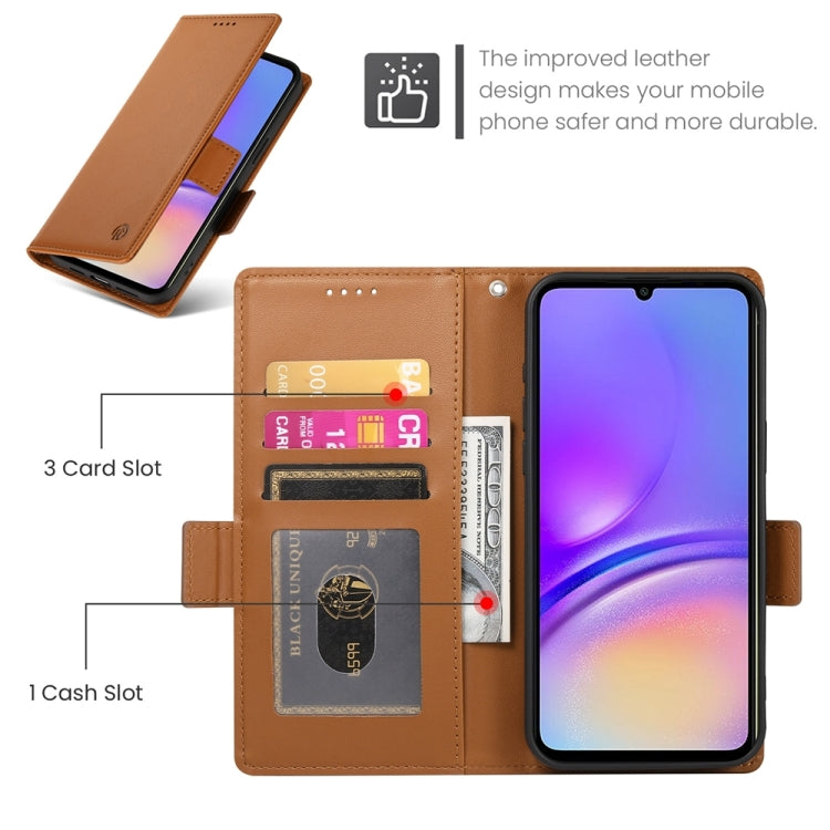 For Samsung Galaxy A05 Side Buckle Magnetic Frosted Leather Phone Case