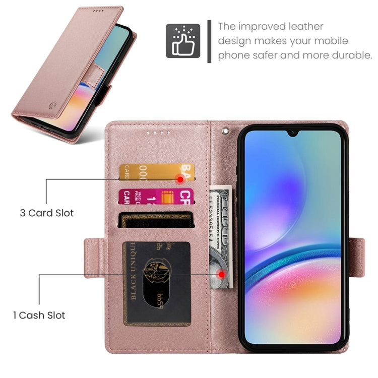 For Samsung Galaxy A05s Side Buckle Magnetic Frosted Leather Phone Case