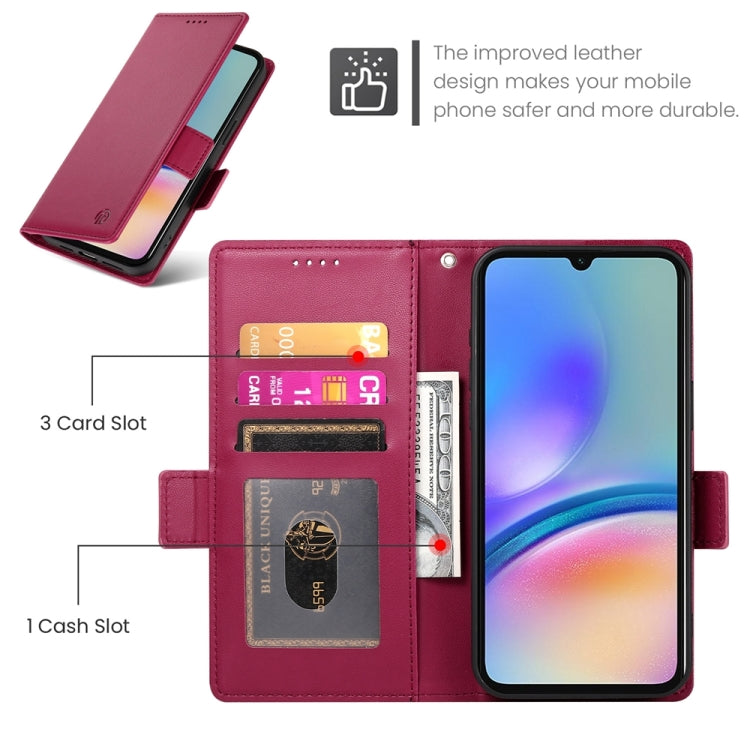 For Samsung Galaxy A05s Side Buckle Magnetic Frosted Leather Phone Case