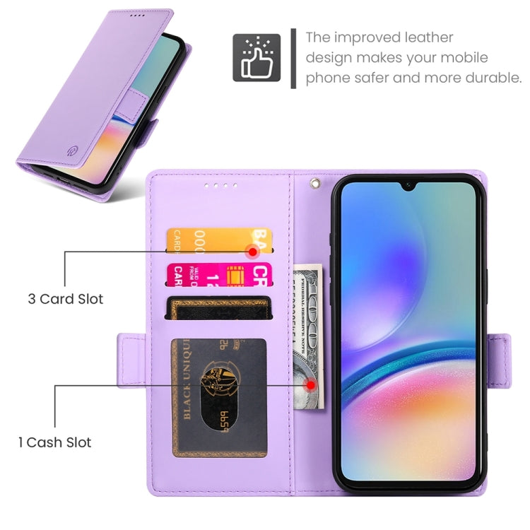 For Samsung Galaxy A05s Side Buckle Magnetic Frosted Leather Phone Case