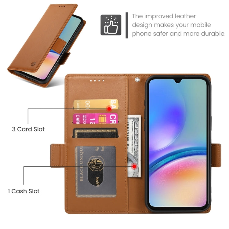 For Samsung Galaxy A05s Side Buckle Magnetic Frosted Leather Phone Case