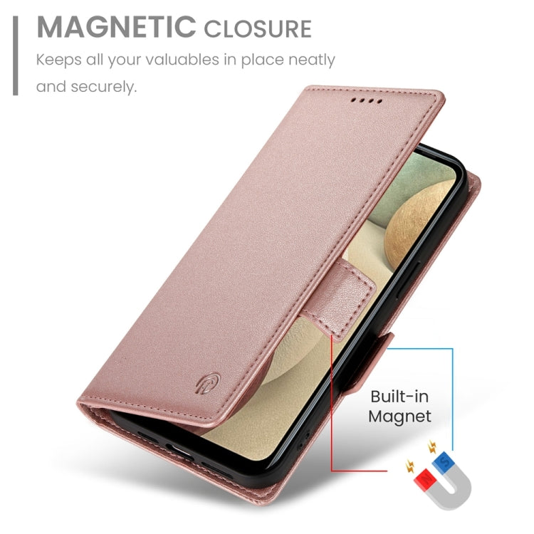 For Samsung Galaxy A12 5G / M12 Side Buckle Magnetic Frosted Leather Phone Case