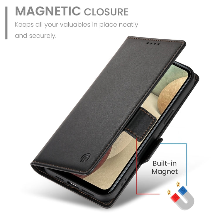 For Samsung Galaxy A12 5G / M12 Side Buckle Magnetic Frosted Leather Phone Case