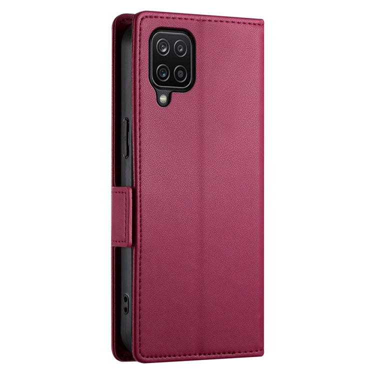 For Samsung Galaxy A12 5G / M12 Side Buckle Magnetic Frosted Leather Phone Case