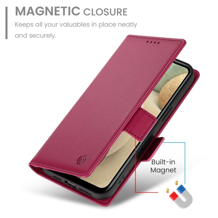 For Samsung Galaxy A12 5G / M12 Side Buckle Magnetic Frosted Leather Phone Case