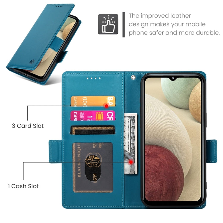 For Samsung Galaxy A12 5G / M12 Side Buckle Magnetic Frosted Leather Phone Case