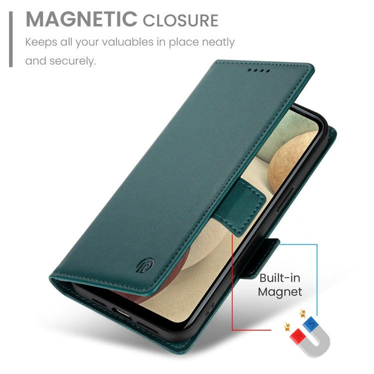 For Samsung Galaxy A12 5G / M12 Side Buckle Magnetic Frosted Leather Phone Case