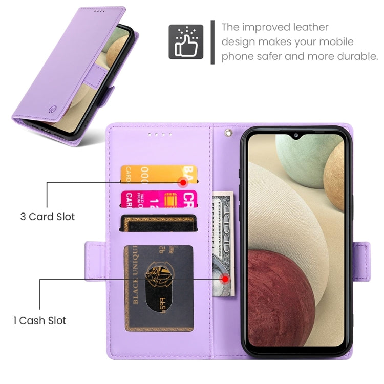 For Samsung Galaxy A12 5G / M12 Side Buckle Magnetic Frosted Leather Phone Case