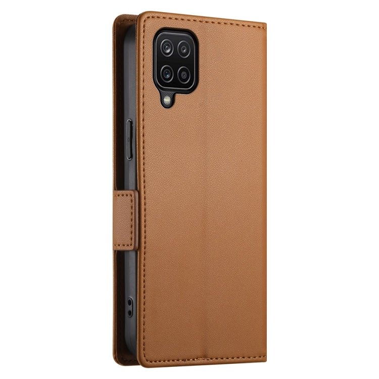 For Samsung Galaxy A12 5G / M12 Side Buckle Magnetic Frosted Leather Phone Case