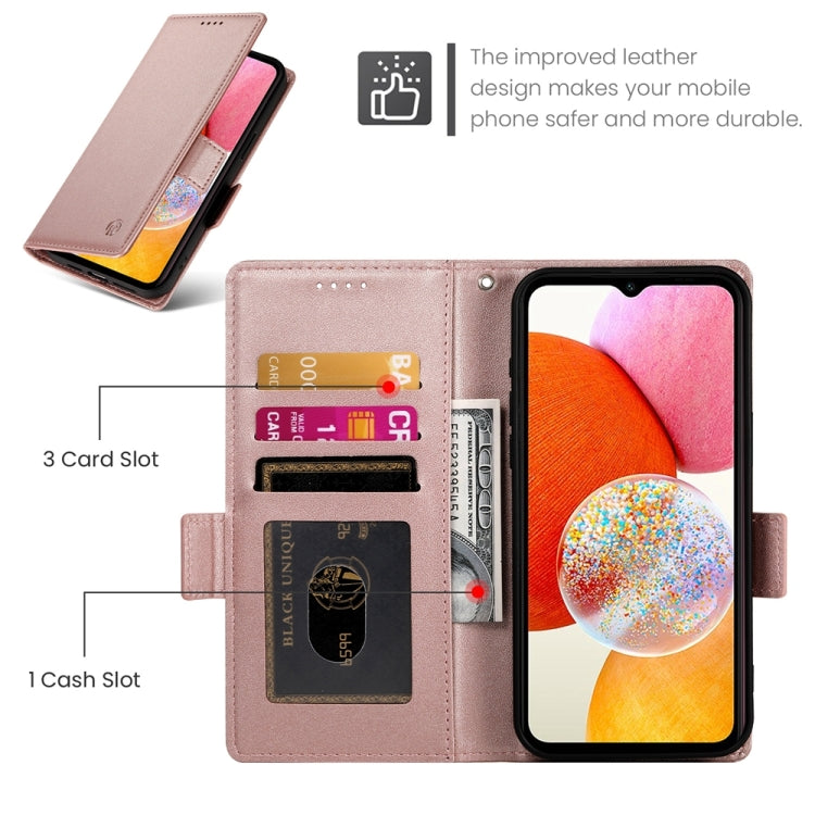 For Samsung Galaxy A14 4G / 5G Side Buckle Magnetic Frosted Leather Phone Case