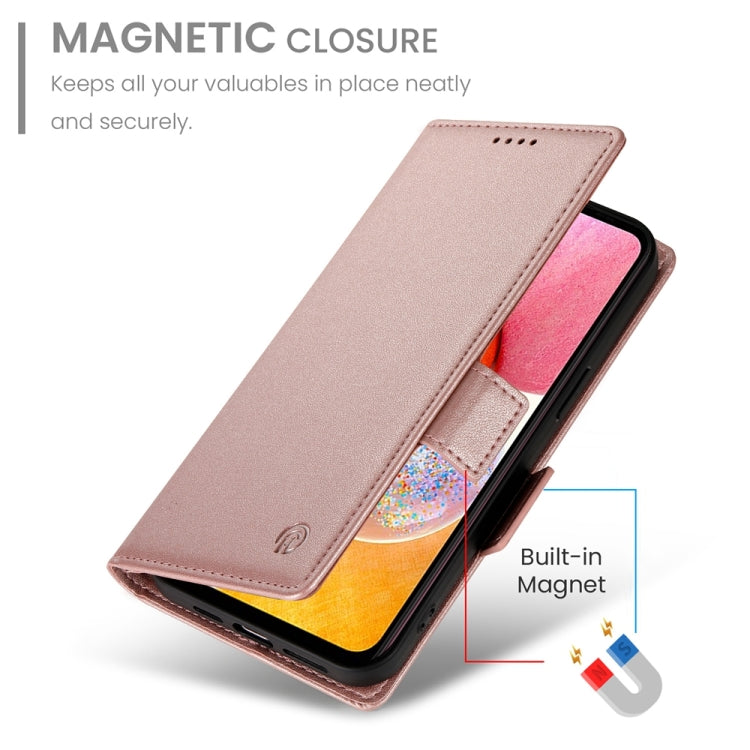 For Samsung Galaxy A14 4G / 5G Side Buckle Magnetic Frosted Leather Phone Case