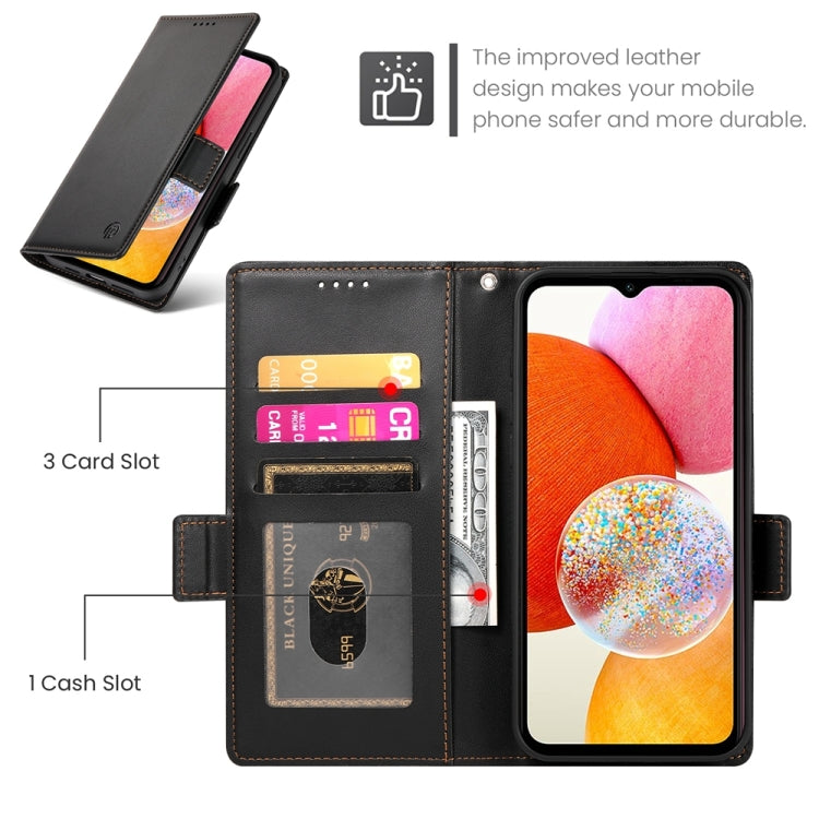 For Samsung Galaxy A14 4G / 5G Side Buckle Magnetic Frosted Leather Phone Case