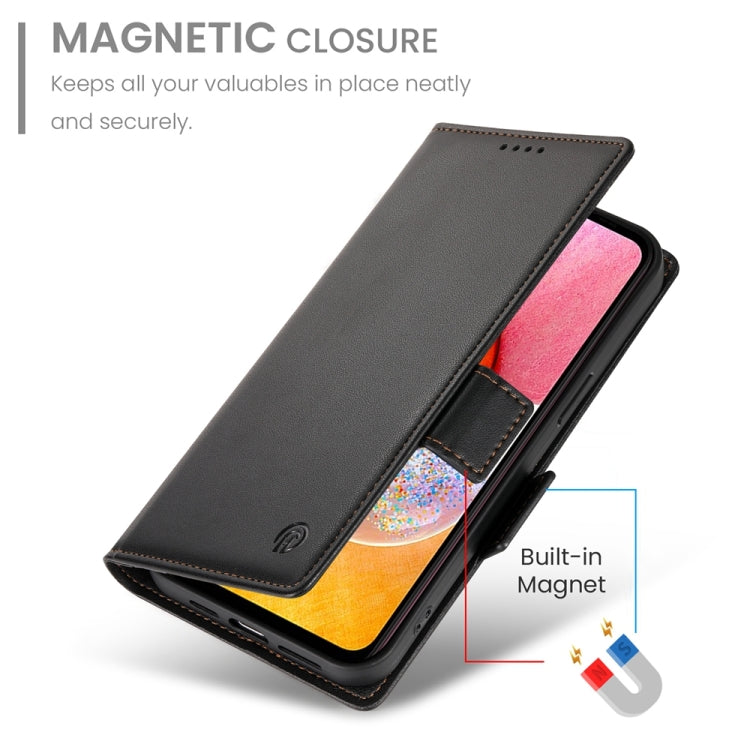 For Samsung Galaxy A14 4G / 5G Side Buckle Magnetic Frosted Leather Phone Case