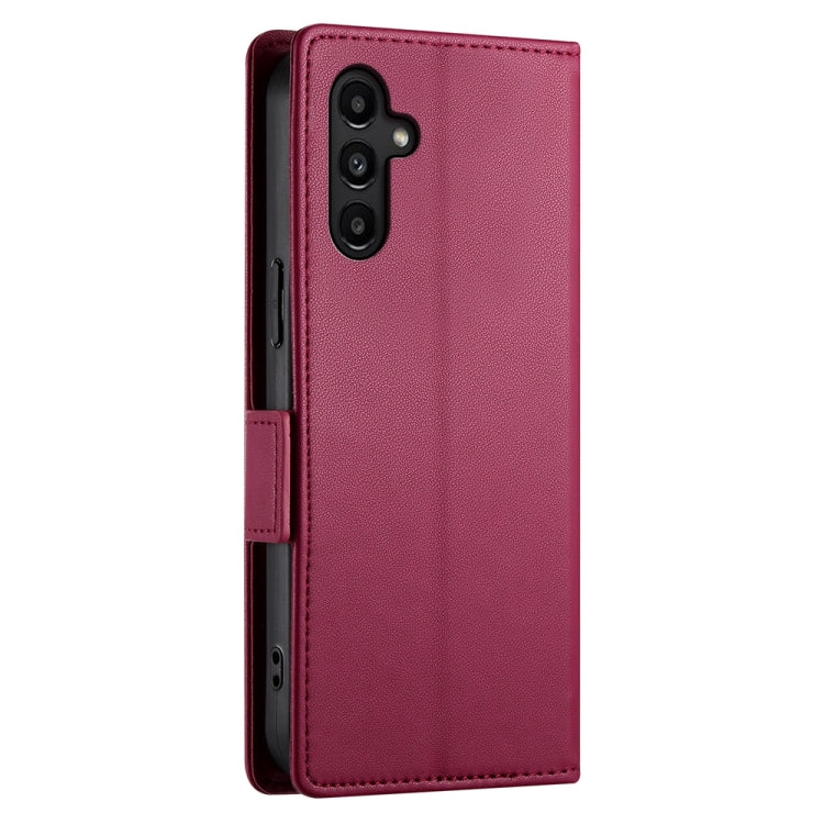 For Samsung Galaxy A14 4G / 5G Side Buckle Magnetic Frosted Leather Phone Case