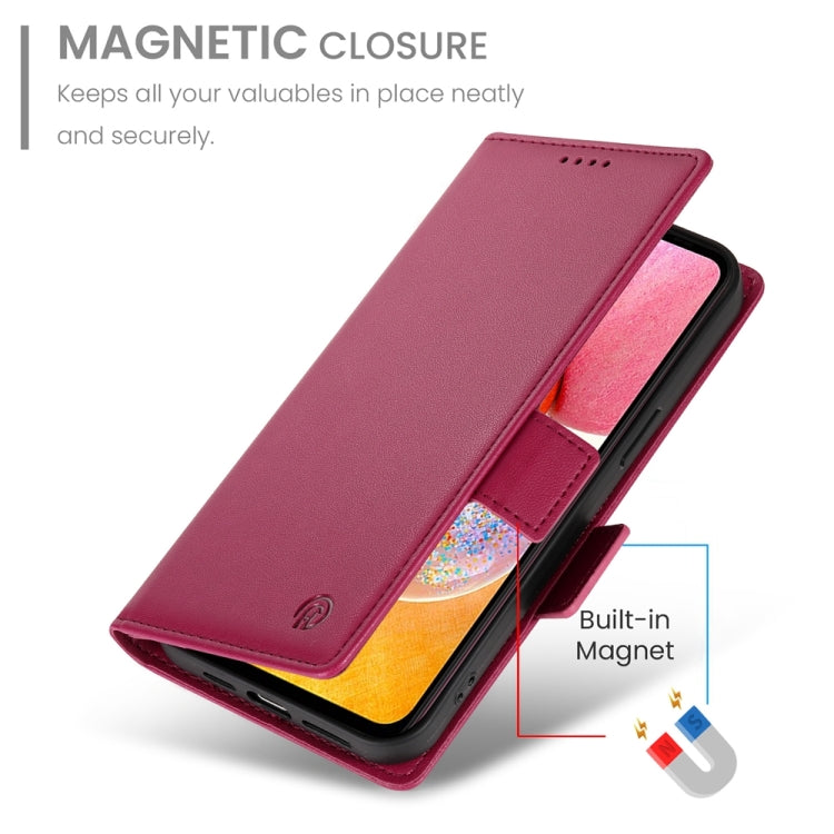 For Samsung Galaxy A14 4G / 5G Side Buckle Magnetic Frosted Leather Phone Case