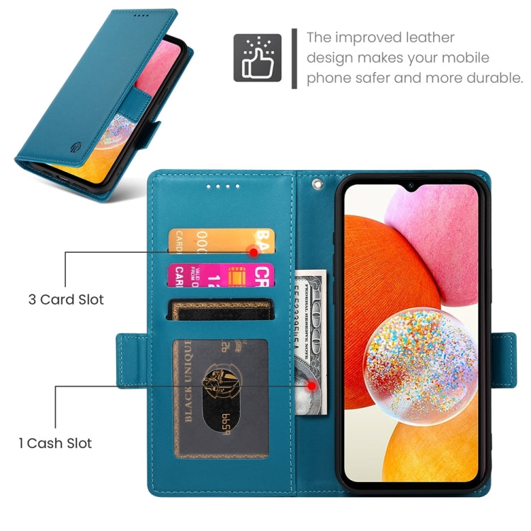 For Samsung Galaxy A14 4G / 5G Side Buckle Magnetic Frosted Leather Phone Case