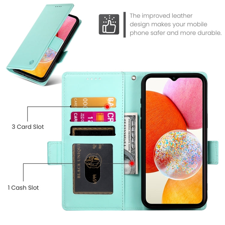 For Samsung Galaxy A14 4G / 5G Side Buckle Magnetic Frosted Leather Phone Case