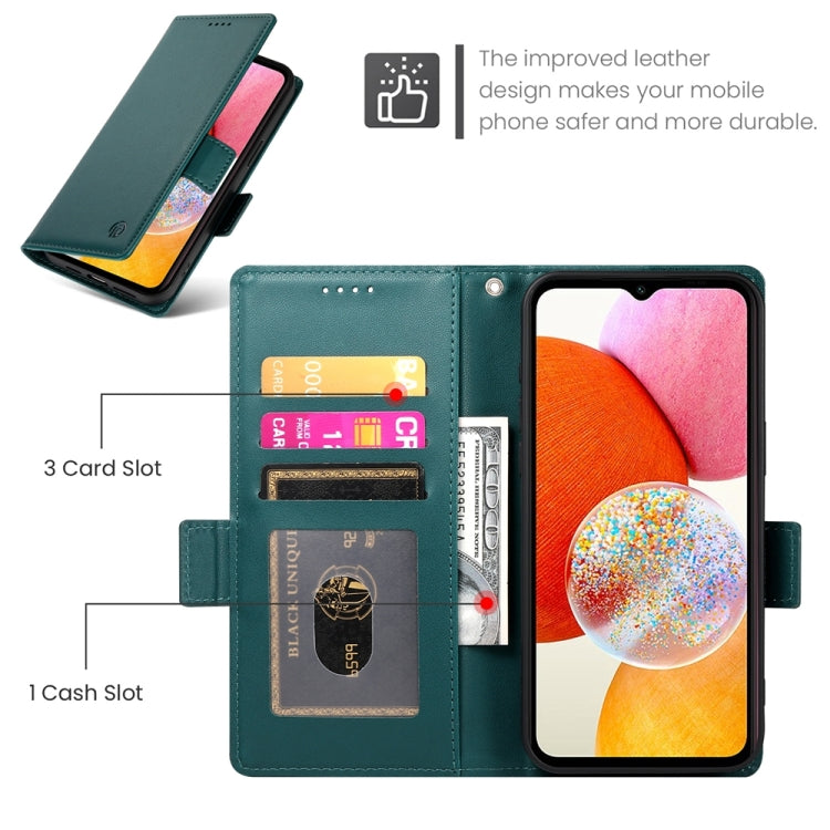 For Samsung Galaxy A14 4G / 5G Side Buckle Magnetic Frosted Leather Phone Case