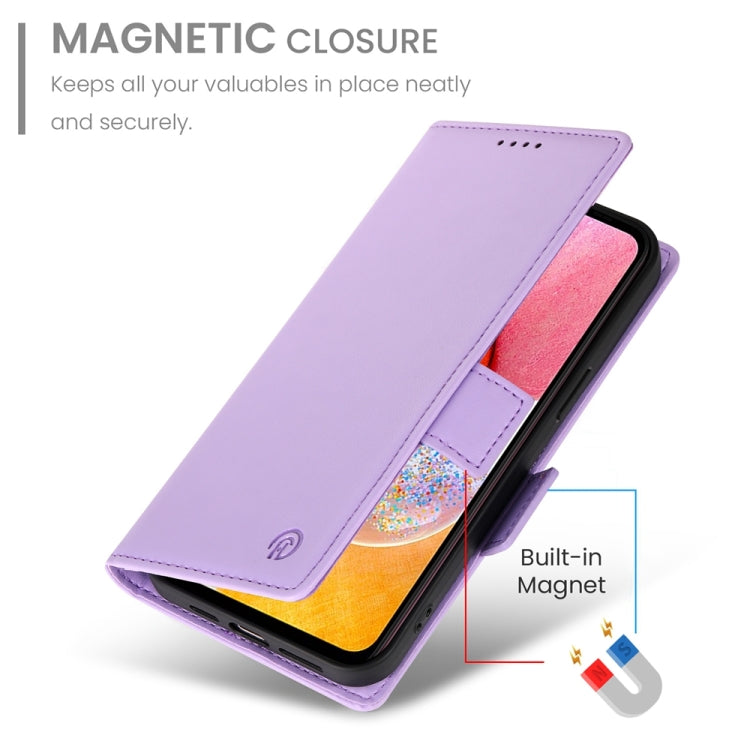 For Samsung Galaxy A14 4G / 5G Side Buckle Magnetic Frosted Leather Phone Case