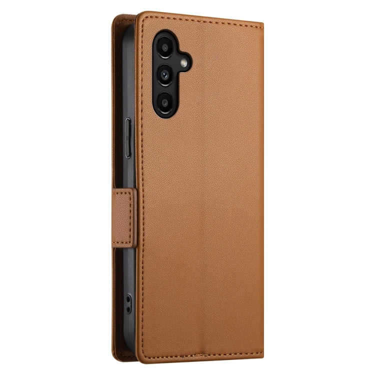 For Samsung Galaxy A14 4G / 5G Side Buckle Magnetic Frosted Leather Phone Case
