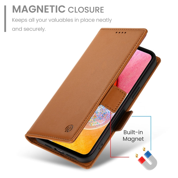 For Samsung Galaxy A14 4G / 5G Side Buckle Magnetic Frosted Leather Phone Case