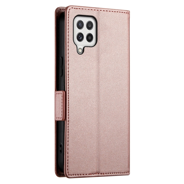 For Samsung Galaxy A22 4G Side Buckle Magnetic Frosted Leather Phone Case