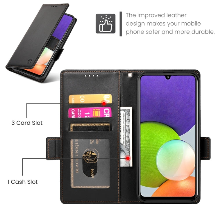 For Samsung Galaxy A22 4G Side Buckle Magnetic Frosted Leather Phone Case