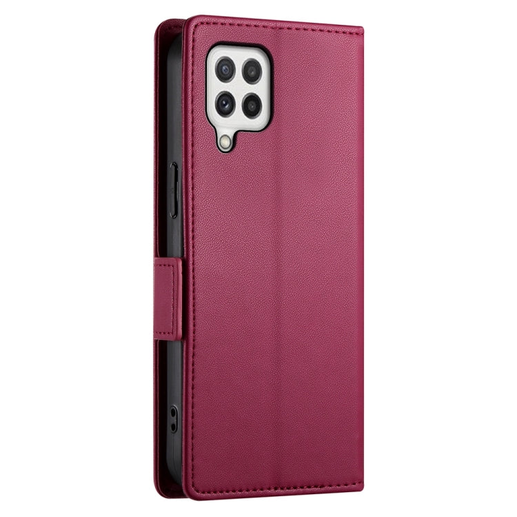For Samsung Galaxy A22 4G Side Buckle Magnetic Frosted Leather Phone Case