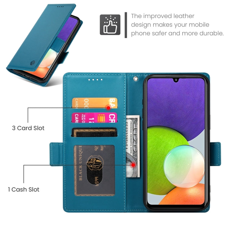 For Samsung Galaxy A22 4G Side Buckle Magnetic Frosted Leather Phone Case