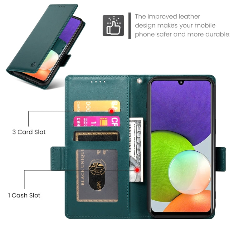 For Samsung Galaxy A22 4G Side Buckle Magnetic Frosted Leather Phone Case