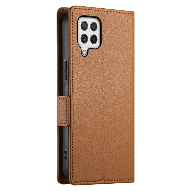 For Samsung Galaxy A22 4G Side Buckle Magnetic Frosted Leather Phone Case