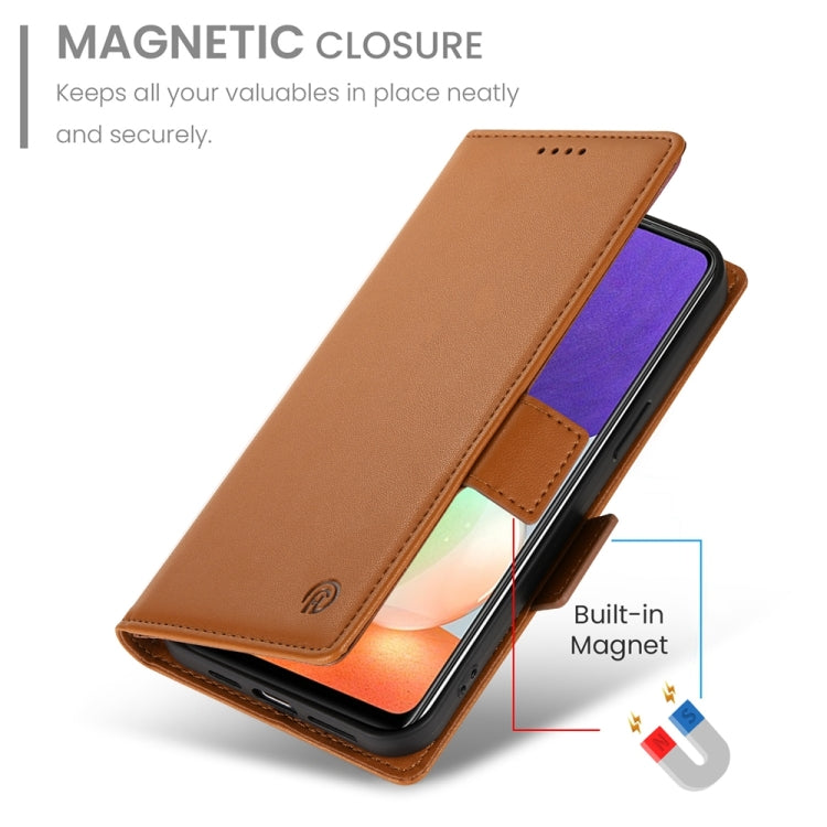 For Samsung Galaxy A22 4G Side Buckle Magnetic Frosted Leather Phone Case