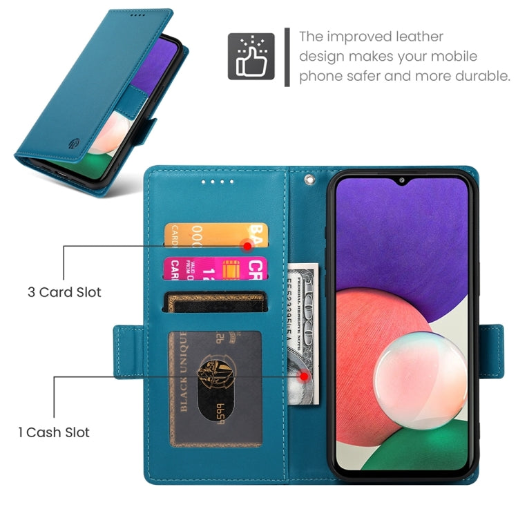 For Samsung Galaxy A22 5G / F42 5G Side Buckle Magnetic Frosted Leather Phone Case