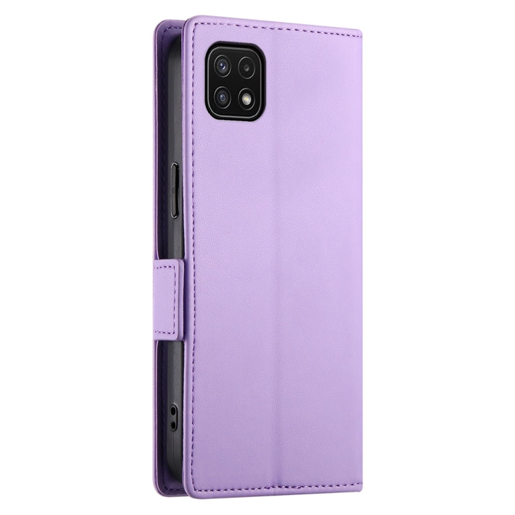 For Samsung Galaxy A22 5G / F42 5G Side Buckle Magnetic Frosted Leather Phone Case