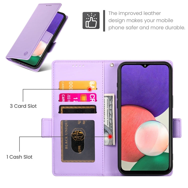 For Samsung Galaxy A22 5G / F42 5G Side Buckle Magnetic Frosted Leather Phone Case