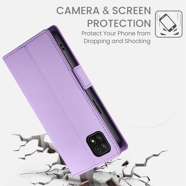 For Samsung Galaxy A22 5G / F42 5G Side Buckle Magnetic Frosted Leather Phone Case