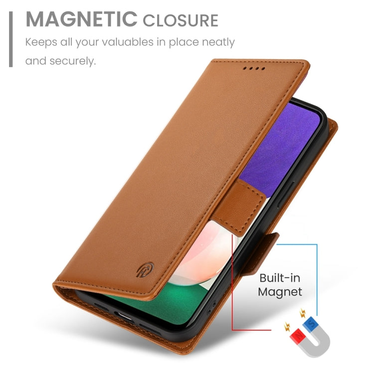 For Samsung Galaxy A22 5G / F42 5G Side Buckle Magnetic Frosted Leather Phone Case