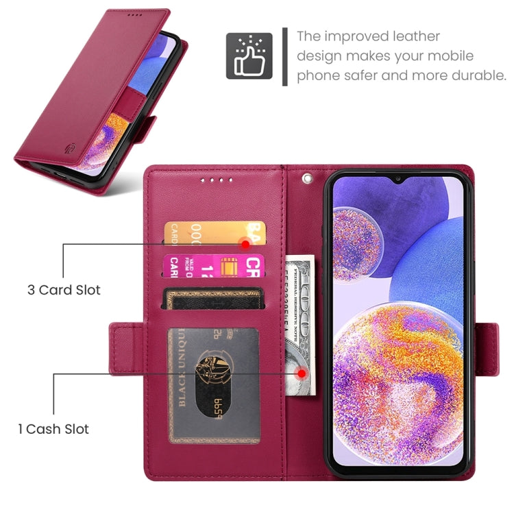 For Samsung Galaxy A23 4G / 5G Side Buckle Magnetic Frosted Leather Phone Case