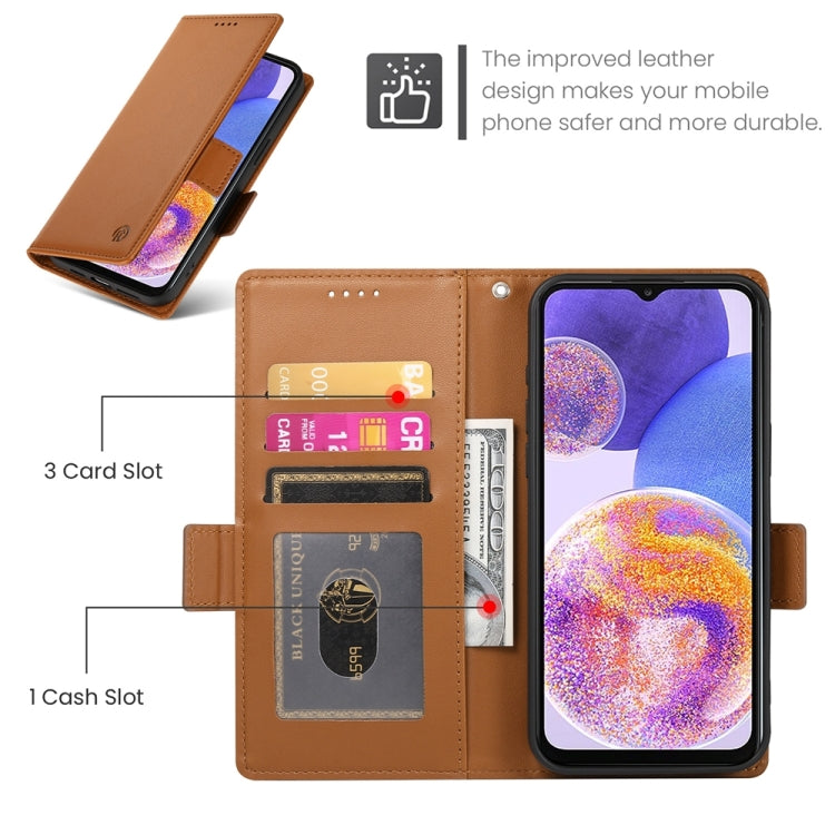 For Samsung Galaxy A23 4G / 5G Side Buckle Magnetic Frosted Leather Phone Case